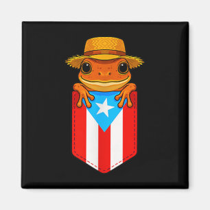 Imã Jibaro Coqui Sapo Porto Rico Bandeira Boricua Pock