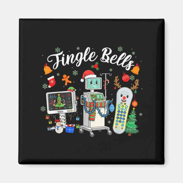 Imã Jingle Bells Er Nurse Funny Christmas Tech Nursing (Frente)