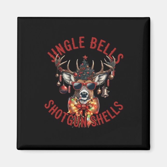 Imã Jingle Bells Shotgun Shells Caçador Engraçado (Frente)