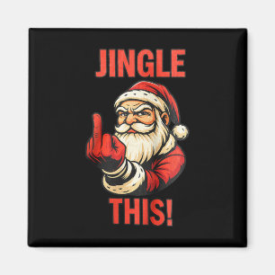 Imã Jingle Este Funny Santa Dedo do Meio Natal Pa
