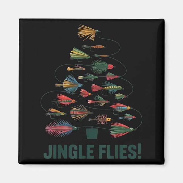 Imã Jingle Flies Funny Fly Fishing Lure Christmas Paja (Frente)