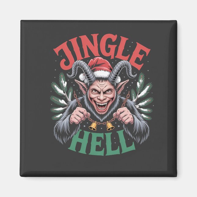 Imã Jingle Hell Christmas Krampus Mau Xmas (Frente)