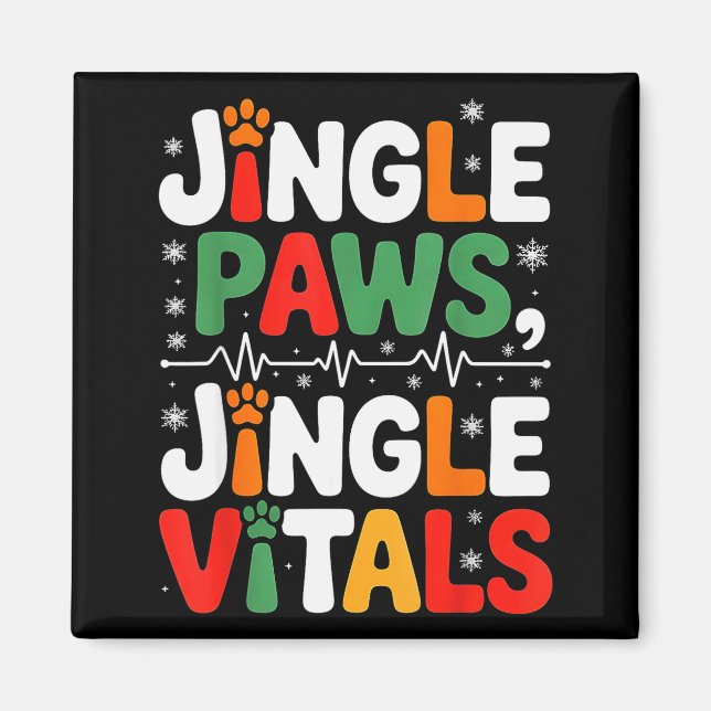 Imã Jingle Paws Jingle Vitals Funny Vet Nurse Xmas  (Frente)