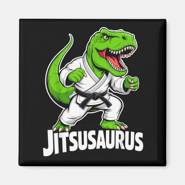 Imã Jitsusaurus Dinossauro Engraçado T-rex Verde Brasi (Frente)