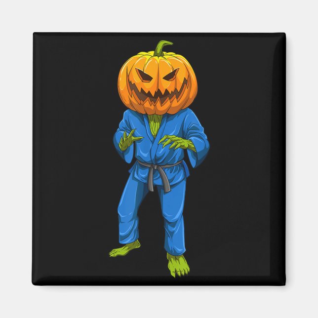 Imã Jiu Jitsu Brasileiro Abóbora de Halloween BJJ (Frente)
