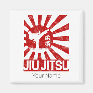 Imã Jiu Jitsu Fighter Japonês Vintage Artes Marciais