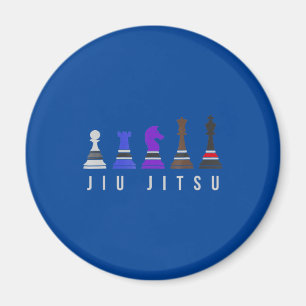 Imã jiu Jitsu    treinando xadrez, presente com texto.