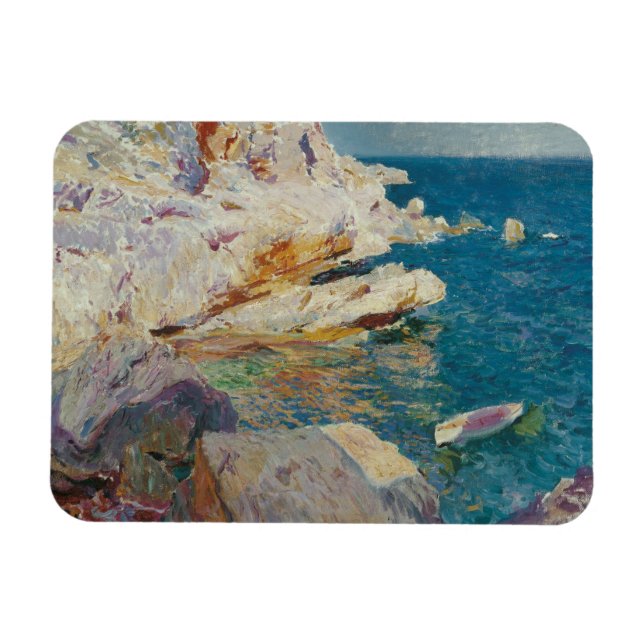 Ímã Joaquin Sorolla-Rocks de Javea e o Barco Branco (Horizontal)