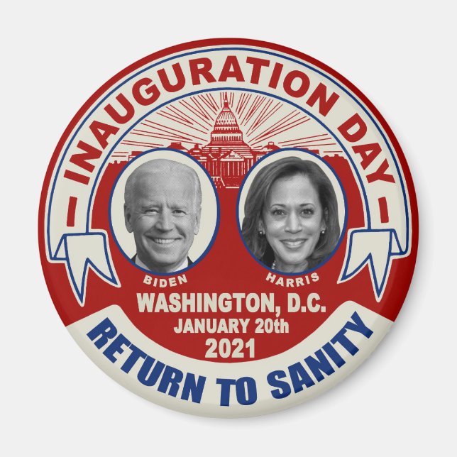 Imã Joe Biden Kamala Harris Inauguration Day Souvenir (Frente)