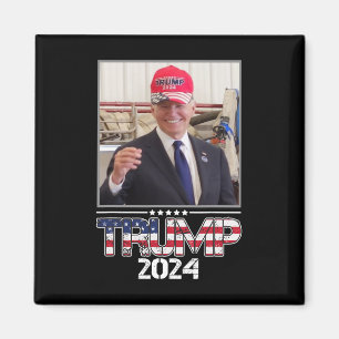Imã Joe Biden Usando Um Chapéu De Trump Eleição 2024 E