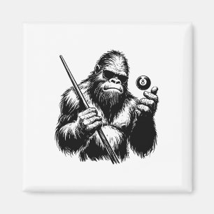 Imã Jogador Bigfoot Billiards - Engraçado Sasquatch Bi