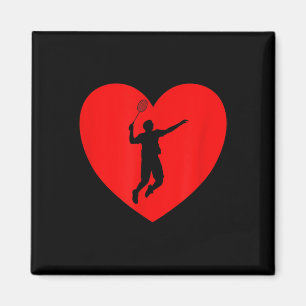 Imã Jogador de Badminton Coração Engraçado Badminton P