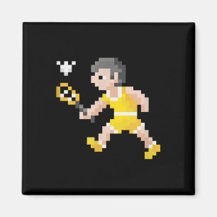 Imã Jogador de Badminton em Pixel Art de Video Game Re