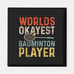 Imã Jogador de Badminton Retro Badminton do Okayest