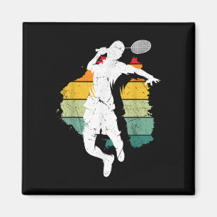 Imã Jogador de Badminton Retro Equipe de Badminton Jog