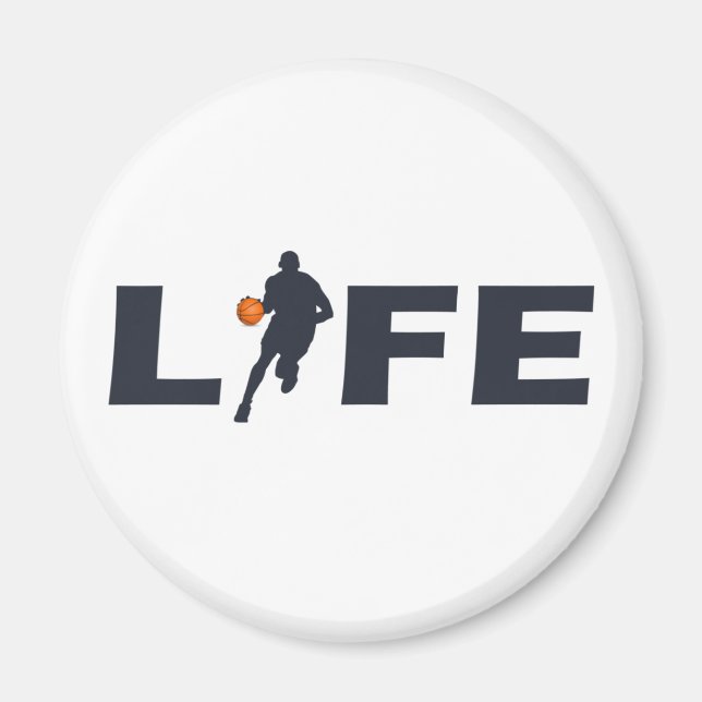 Imã Jogador de basquete dribble com bola de laranja (Frente)