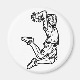 Imã Jogador de Basquete Fazendo Design Escuro de Slam 
