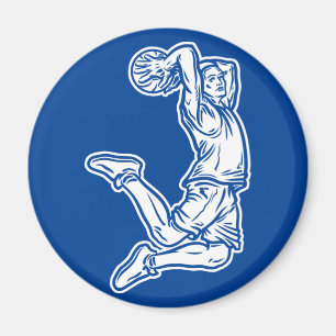 Imã Jogador de Basquete Fazendo Design Luz de Slam Dun