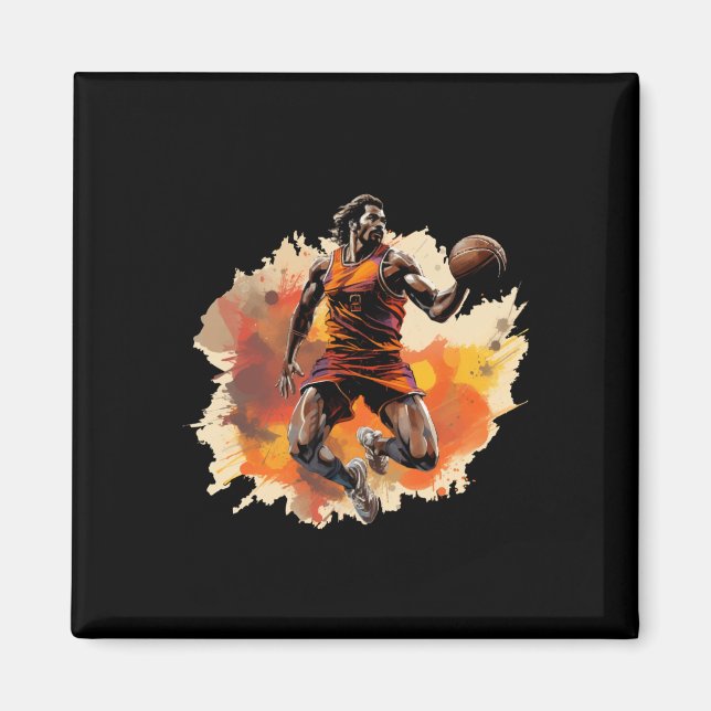Imã Jogador De Basquete Na Design De Arte 1 (Frente)