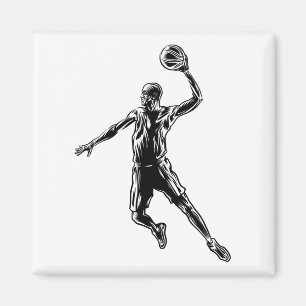 Imã Jogador de basquete Slam Dunk Dark Design
