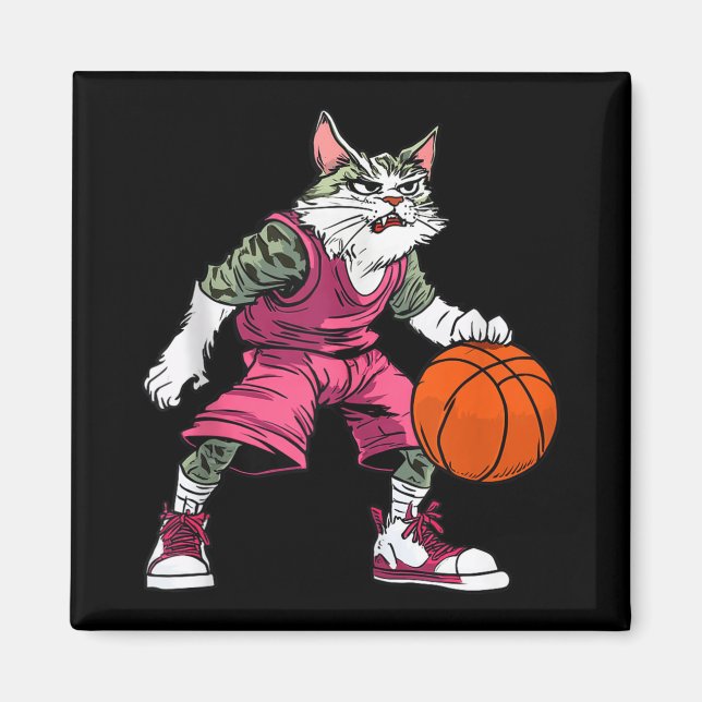 Imã Jogador de Basquete - Tanque de Gato de Basquete - (Frente)