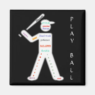 Imã Jogador de beisebol com palavras inspiradores