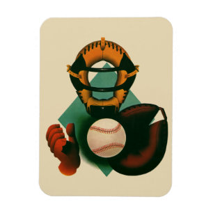 Ímã Jogador de beisebol esportivo vintage, receptor co