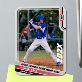 Ímã Jogador de Beisebol Personalizado Vermelho