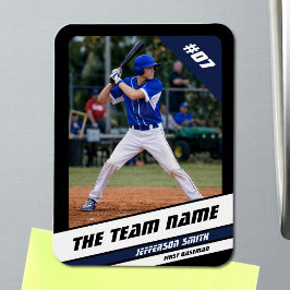 Ímã Jogador de Beisebol Personalizável Preto Azul
