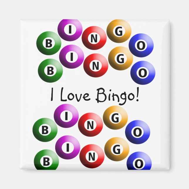Imã Jogador de Bingo "I Love Bingo" (Frente)
