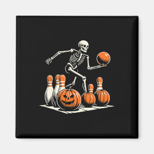 Imã Jogador de Boliche do Skeleton Engraçado Bowler Ha