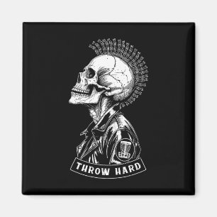 Imã Jogador de Disc Golf Punk Rock Crânio Mohawk Arrem