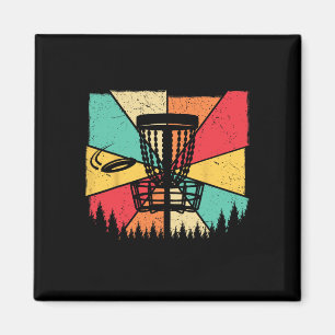 Imã Jogador de Disc Golf Retro Vintage - Desenho Esboç
