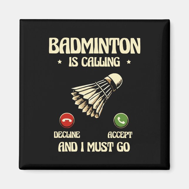 Imã Jogador de Dminton Engraçado Design 28 (Frente)