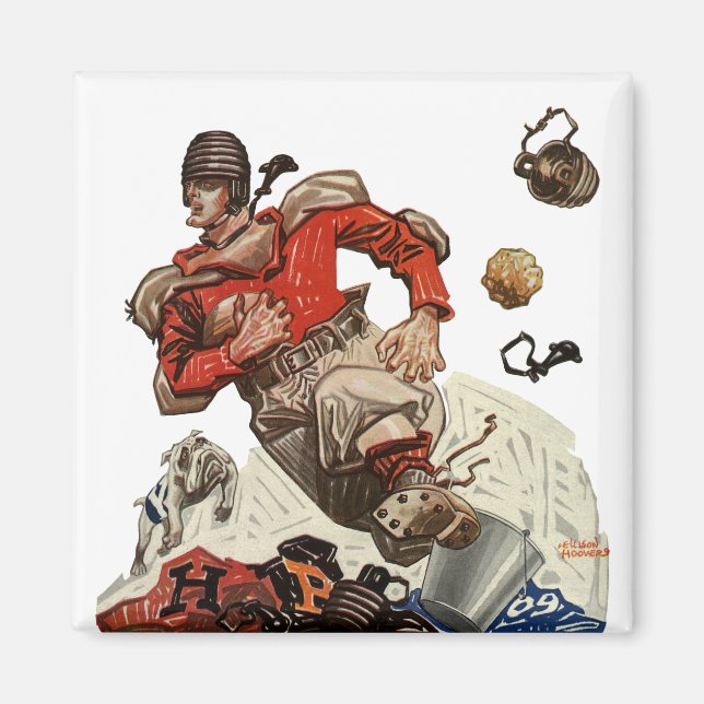 Imã Jogador de futebol americano quarterback correndo  (Frente)