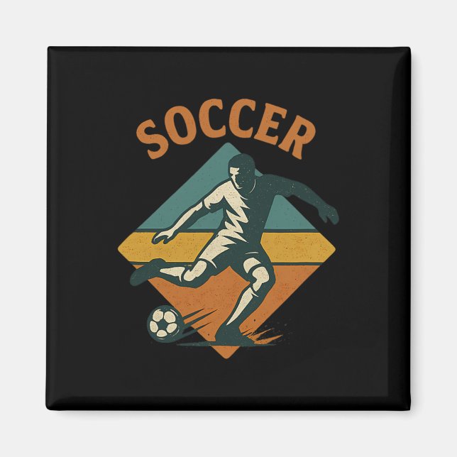 Imã Jogador de Futebol Antigo Chuta Estilo Clic (Frente)