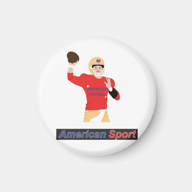 Imã Jogador de futebol em ação com bola à mão (Frente)