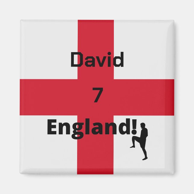 Imã Jogador de futebol inglês personalizável (Frente)