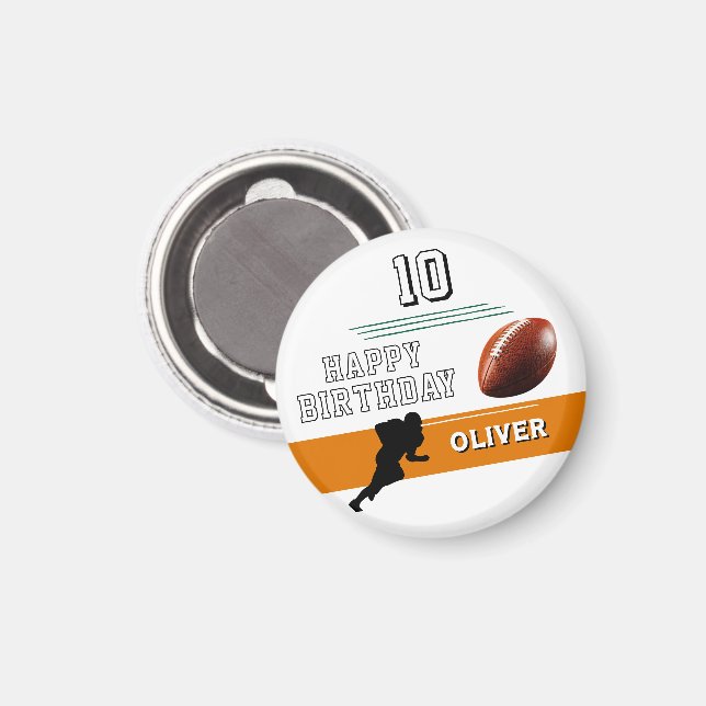 Imã Jogador de futebol moderno Silhouette Feliz Aniver (Front/Back)
