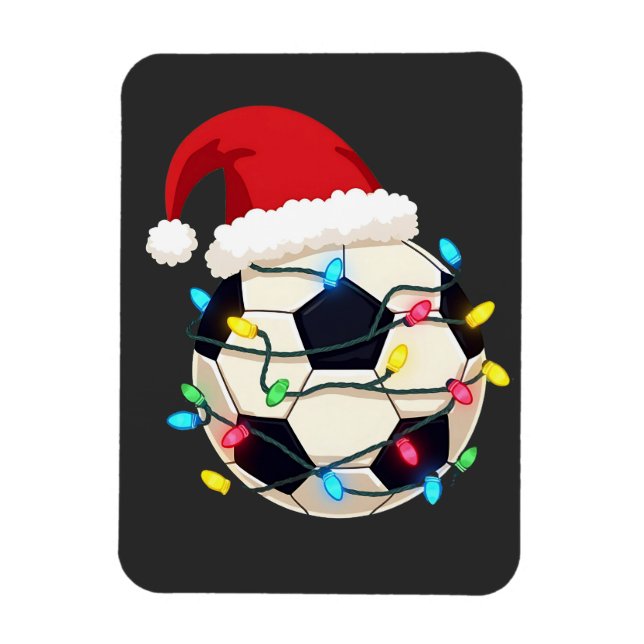 Ímã Jogador de futebol molhado em luzes de Natal (Vertical)