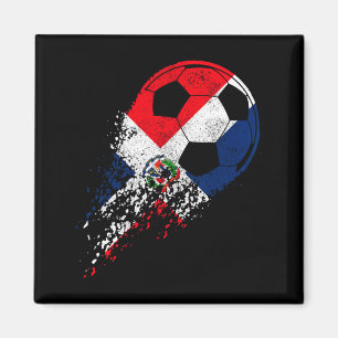 Imã Jogador de Futebol Orgulho Bandeira República Domi