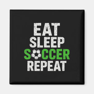 Imã Jogador de Futebol Retro Dizendo Comer Dormir Joga