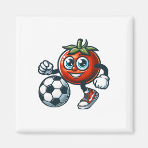 Imã Jogador de Futebol Tomate Desenho Animado Fofo Com