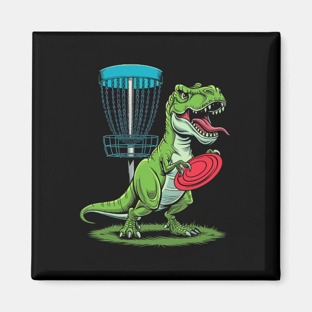 Imã Jogador de Golfe de Disco Dinosaur T-Rex Engraçado (Frente)