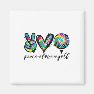 Imã Jogador de Golfe Paz Amor Tie Dye Amantes de Golfe