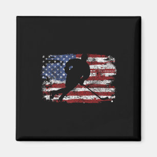 Imã Jogador de Hóquei no Gelo EUA Bandeira Americana P