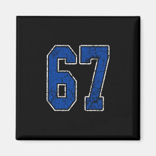 Imã Jogador de Jersey Número 67 Azul Royal e Branco Un