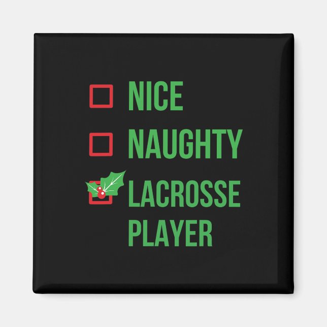 Imã Jogador de Lacrosse Engraçado Presente de Natal do (Frente)