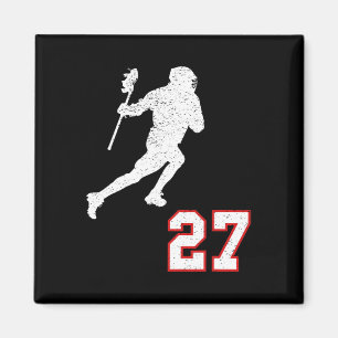 Imã Jogador De Lacrosse Número 27 Para Ventiladores De