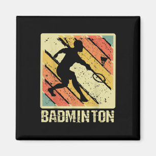Imã Jogador de peteca retrô vintage badminton